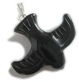 Lucky Flying Bird Crystal Pendant In Black Onyx