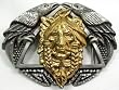 Indian Chief / Eagle Diamondcut Pewter/Brass Buckle