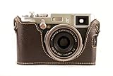 Rainbowimaging Dark Brown Genuine Leather Half Case for FUJIFILM FINEPIX X1 ....