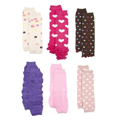 Baby Leg Warmers Set of 6: Zara s Pink and Purple Girl Leggings
