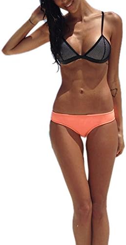 Double Lee Women's New Bright Mesh Neoprene Wet Suit Bikini Swimsuit Swimwear