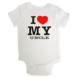 Riverstone Goods I Love My Uncle (Heart Design) Baby Infant Short Sleeve Bodysuit Creeper