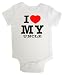 Riverstone Goods I Love My Uncle (Heart Design) Baby Infant Short Sleeve Bodysuit Creeper (Assorted Colors & Sizes)(White, 12 Months)