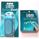 Gillette Sensor Excel Razor for Women & 12 Refill Blades
