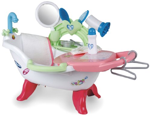 Coloma 90456-37 - Babywanne, Baby Princess mit 12 Zubeh&ouml;rteilen, wei&szlig;,rosa,rot und gr&uuml;n