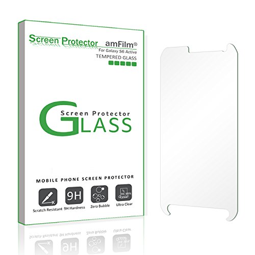 amFilm Galaxy S6 Active Tempered Glass Screen Protector for Samsung Galaxy S6 Active (1-Pack)