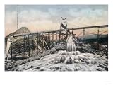 Alaskan Gold Mining Operation Sluice Box Premium Poster Print, 18x24