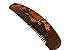 Chacate Preto Wood Curved Comb - Red & Light Green Flowery Design on the back and sides