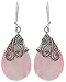 Sterling Silver Bali-Inspired Pink Shell Teardrop title=