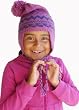 Handmade Alpaca Natural Fiber Hat for Kids - Andean Raspberry Cream (Small/medium)