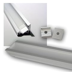 1m LED Winkel-Aluprofil 60� eloxiert Abdeckg satin