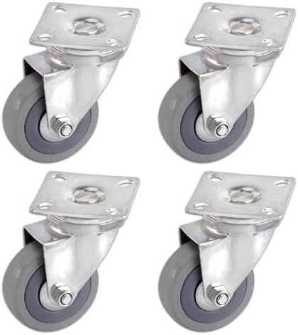 4pc 2 x 3/4 Inch Polyurethane Swivel Platform Caster Set - Smooth, Quiet Running