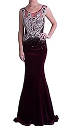 Mermaid Crystal Lace 2015 Velvet Prom Dress/Party Dress 
