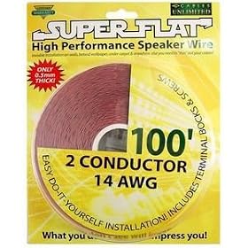 Click here to buy Cables Unlimited SuperFlat 14Awg Speaker Wire - 100ft by Cables Unlimited.