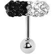 Clear Black Crystal Pill Eyebrow Ring