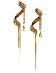 Annie Hammer Jewelry Multi-Chain Spiral with Peridot Earrings