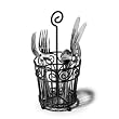 Spectrum 46110 Scroll Silverware Caddy, Black
