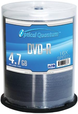 Optical Quantum OQDMR16ST-AZO 100 Pack AZO 16x 4.7GB DVD-R Blank Media Silver Top