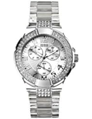 Guess Womens U11656L1 Clear Plastic Quartz Watch with Silver Dial