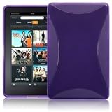 AMAZON KINDLE FIRE TPU GEL SKIN CASE - PURPLE, WITH MICROFIBRE CLEANING CLOTH