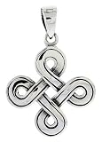 Sterling Silver Celtic Knot Pendant 1 1/8 (28mm) With a thin 18 Silver Box Chain