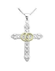Precious Moments Sterling Silver Diamond-Accent Wedding Cross Pendant (0.02... by 
