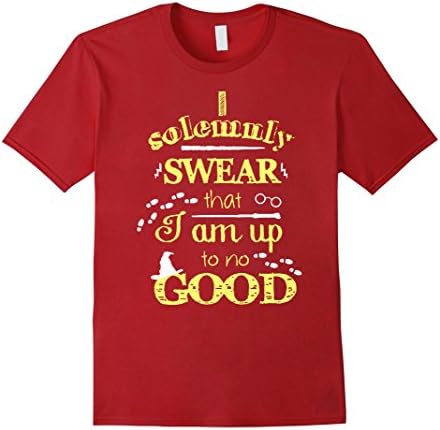 Men's I Solemnly Swear That I Am Up To No Good Funny Tshirt Medium Cranberry