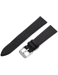 Hadley-Roma Womens LSL978RA 180 18-mm Black Satin Grained Leather Watch Strap