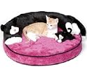 Warm Whiskers Cat Pet Bed, Pink/Black