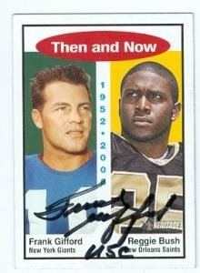 Frank Gifford Autographed/Hand Signed football card 2006 Topps Heritage #TN1 (New York Giants)