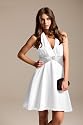 Neckholder Luxus Abendkleid, Cocktailkleid, Kleid, Farbe weiß