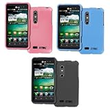 EMPIRE 3 Pack of Rubberized Hard Case Covers (Pink, Light Blue, Grey) for A ....