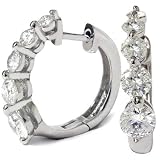 1.00CT Graduated NATURAL Diamond Journey Hoop 14k White Gold Studs Earrings 41gFKDMBxFL. SL160 1.00CT Graduated NATURAL Diamond Journey Hoop 14k White Gold Studs Earrings