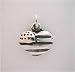 Silver Heart * USA CHARM * American Flag