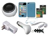 iShoppingdeals - Bundle Accessories for Apple iPod Touch 4G 4th Generation: USB Car Charger, USB Wall Charger, White Mini Speaker, Stereo Headset, Earphone Splitter, Blue Skin Cover Case, Screen Protector, and Smart Headphone Wrap iShoppingdeals - Bundle Accessories for Apple iPod Touch 4G 4th Generation: USB Car Charger, USB Wall Charger, White Mini Speaker, Stereo Headset, Earphone Splitter, Blue Skin Cover Case, Screen Protector, and Smart Headphone Wrap