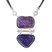Charoite and Sterling Silver Simple Necklace, 18"