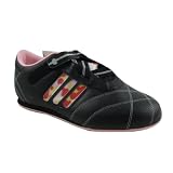 Ladies Adidas Black Pink Leather Trainers Womens Shoes