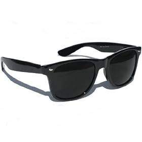 LUNETTES DE SOLEIL STYLE WAYFARER RETRO VINTAGE 80's MONTURE NOIR VERRE NOIR