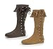 INDIAN-100, Men's Costume or Halloween Indian Flat Boots in Brown or Tan Microfiber