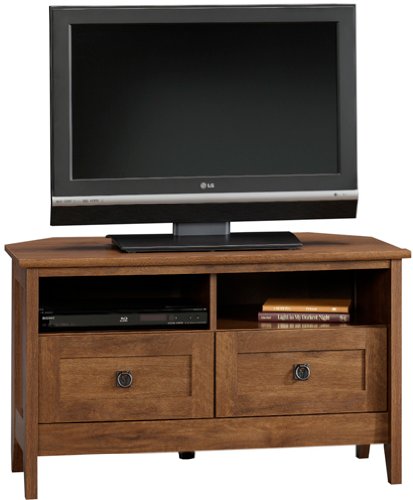 Sauder August Hill Corner Entertainment Stand Oiled Oak Picture