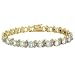 Vermeil (24k Gold over Sterling Silver) Oval Genuine Blue Topaz Genuine Diamond Accent Stone S Design Tennis Bracelet