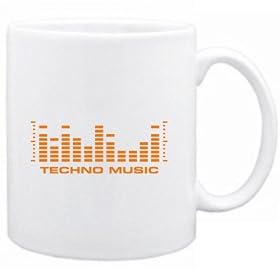 Techno Music - equalizer Musique Tasse (Blanc, C�ramique, 325 ml)