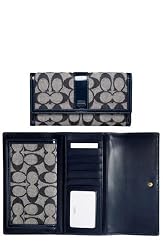 Coach Signature Hamptons Denim Checkbook Wallet 41924 Denim