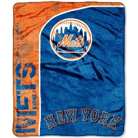 MLB New York Mets 50-Inch-by-60-Inch Micro Plush Raschel Throw "Jersey" Design