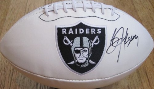 BO JACKSON SIGNED AUTOGRAPHED OAKLAND RAIDERS LOGO FOOTBALL COA + HOLOGRAM