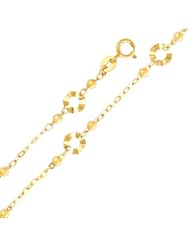 14K Yellow Gold Circle Fancy Designer Link Chain Bracelet with Spring Ring Clasp - 7" + 1" Extension