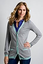Long Sleeve Cotton Cashmere Contrast Finished Cardigan Sweater
