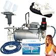 Complete Professional Turbo Tan Airbrush Sunless Tanning System with both a Single-Action Suction Feed Airbrush and a Trigger Style Gravity Feed Airbrush Gun plus a 4 Solution Variety Pack (1 Pint Total), and an Accessories Kit