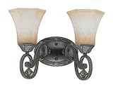 Satco Products Inc 60/2734 Brussells - 2 Light Vanity w/ Fresco Glass Belgium Bronze