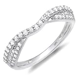 0.36 Carat (ctw) 14k White Gold Round Diamond Ladies Anniversary Wedding Band